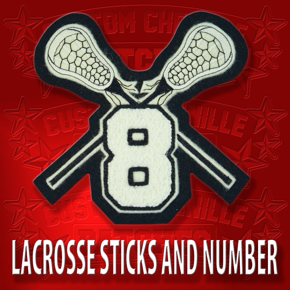 Lacrosse Patch with Chenille Number