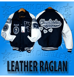 Leather Raglan Letterman Jacket