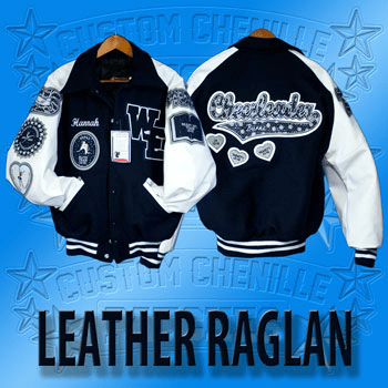 Leather Raglan Letterman Jacket
