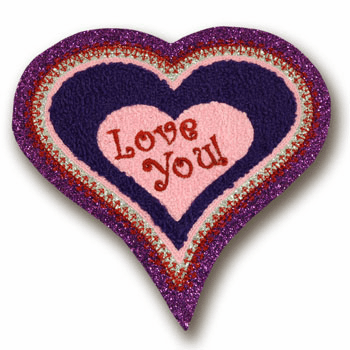 Love You Valentine Heart Chenille Patch