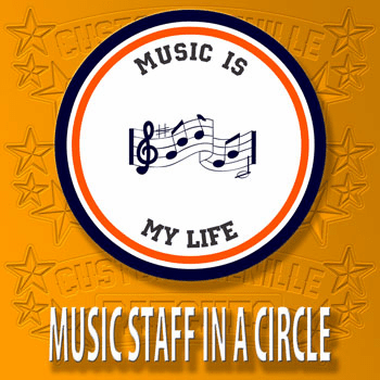 Music Staff Circle Patch