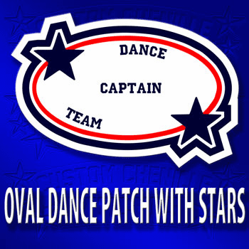 Oval Dance Patch with Stars