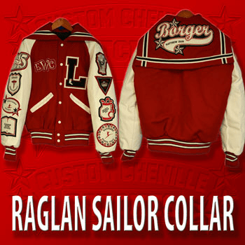 Sailor Collar Raglan Letterman Jacket
