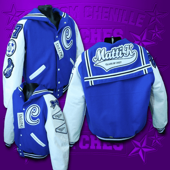 Sailor Collar Raglan Letterman Jacket Leather