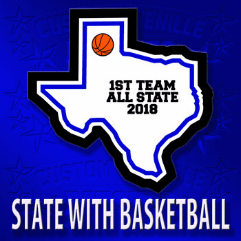 State Patch with Basketball Icon