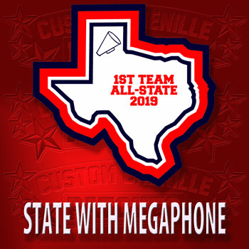 State Patch with Cheerleading Icon