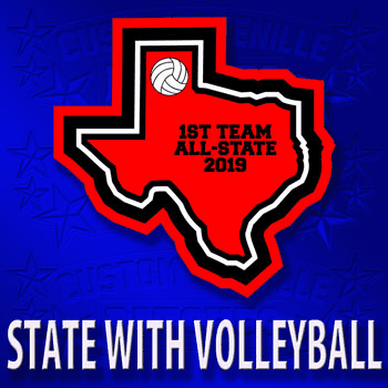 State Patch with Volleyball Icon