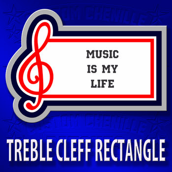Treble Cleff Rectangle Patch