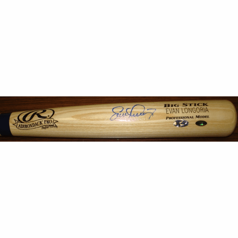 Evan Longoria Signed Rawlings Natural Big Stick Bat w/Engraved Name