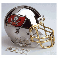 Mike Alstott Signed Bucs Gold Chrome Mini Helmet