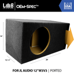 LAB OEM-Spec 1.75 ft^3 Ported MDF Enclosure Box for Single JL Audio 12W3v3 Subwoofer