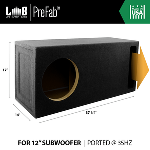 LAB PreFab 3.00 ft^3 Ported MDF Enclosure Box for Single 12" Round Car Subwoofer
