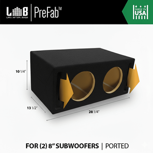 LAB PreFab� 1.00 ft^3 Ported MDF Enclosure Box for Dual 8" Round Car Subwoofers
