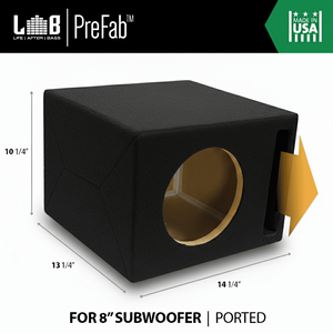 LAB PreFab 0.50 ft^3 Ported MDF Enclosure Box for Single 8" Round Car Subwoofer