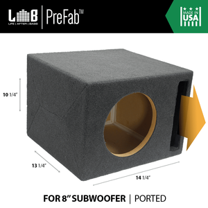 LAB PreFab 0.52 ft^3 Ported MDF Enclosure Box for Single 8" Round Car Subwoofer