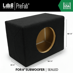 LAB PreFab� 0.45 ft^3 Sealed MDF Enclosure Box for Single 8" Round Car Subwoofer