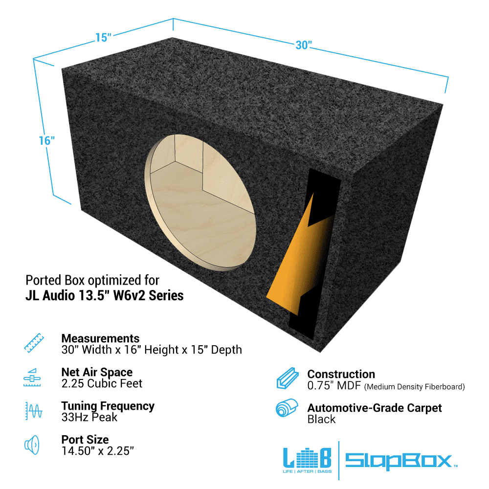 LAB SlapBox™ 2.25 ft^3 Ported MDF Enclosure for Single JL Audio 13W6v2