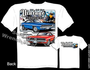 1968 1969 R/T Dodge Charger T Shirt  68 69 440 Mopar Vintage 426 Hemi Clothing