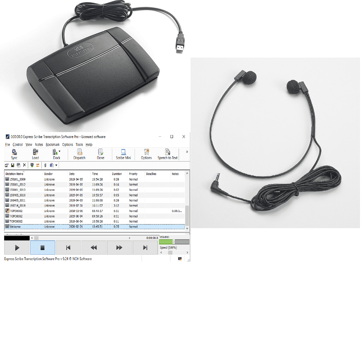 Express Scribe Pro Transcription Kit
