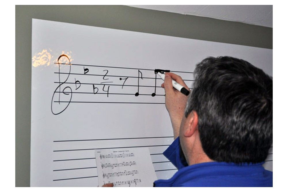 4x8 Dry Erase Music Staff Decal