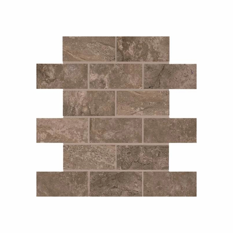 American Olean Laurel Heights Brown Pinnacle Brick Joint Mosaic 2 x 4