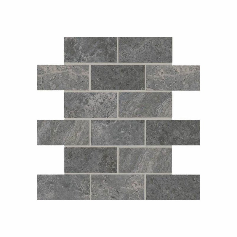 American Olean Laurel Heights Charcoal Crest Brick Joint Mosaic 2 x 4