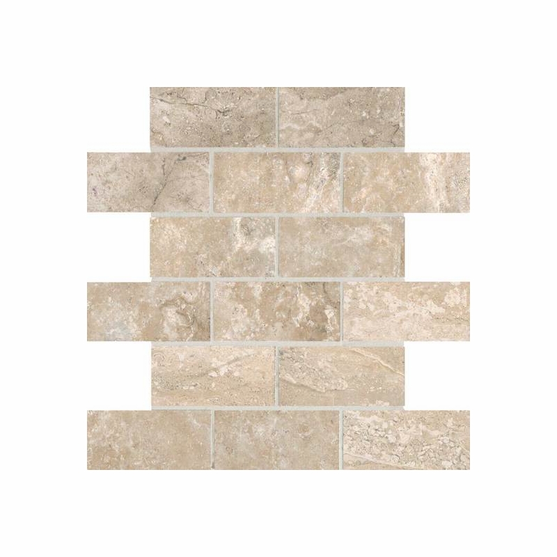 American Olean Laurel Heights Elevated Beige Brick Joint Mosaic 2 x 4