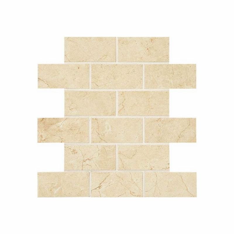 American Olean Mirasol Crema Laila Mosaic Brick-joint 2" x 4"