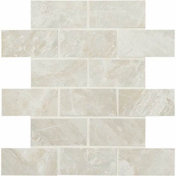 American Olean Mirasol Silver Marble Mosaic Brick-joint 2" x 4"