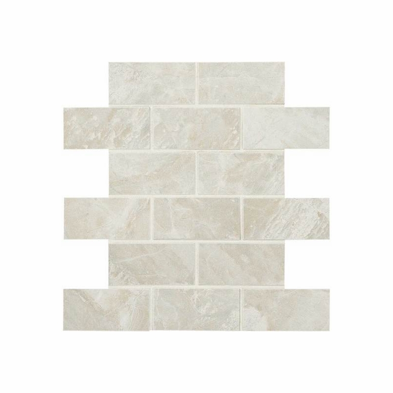 American Olean Mirasol Silver Marble Mosaic Brick-joint 2" x 4"