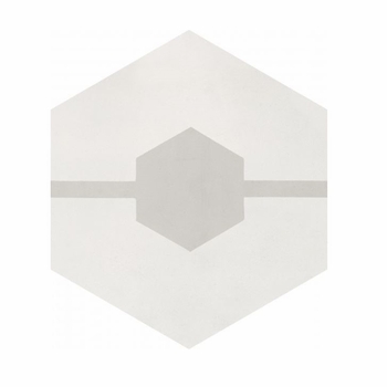 Bati Orient Cement Tile Hexagon Modern Double Hex Light Grey Off White