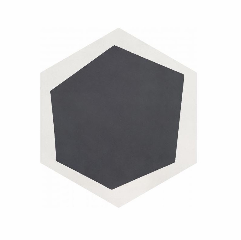 Bati Orient Cement Tile Hexagon Modern Off White Antracite
