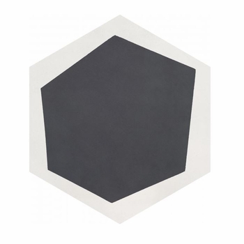 Bati Orient Cement Tile Hexagon Modern Off White Antracite