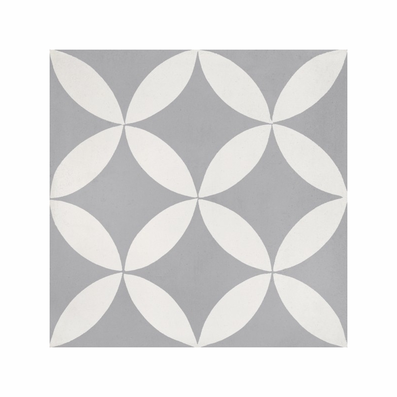 Bati Orient Cement Tile Modern Dark Grey Off White