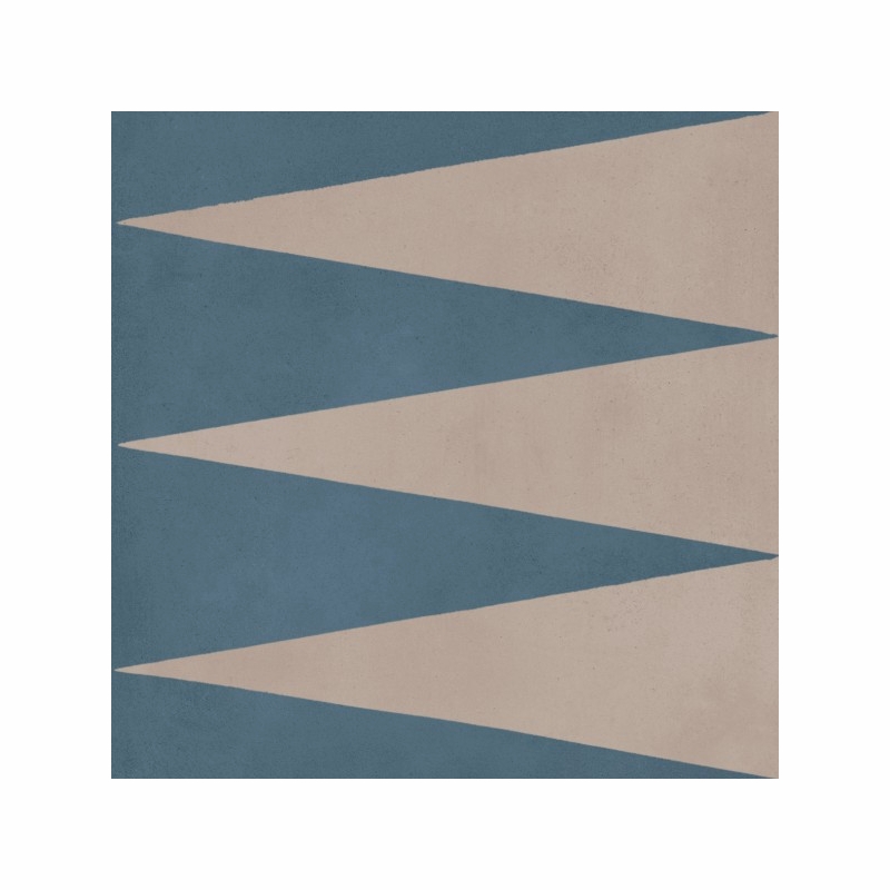 Bati Orient Cement Tile Modern Deep Blue And Beige Triangles
