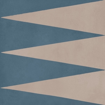 Bati Orient Cement Tile Modern Deep Blue And Beige Triangles