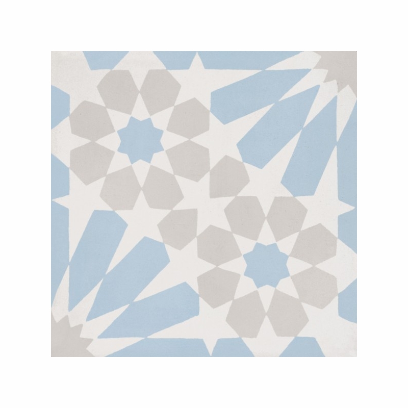 Bati Orient Cement Tile Modern White With Light Blue And Grey