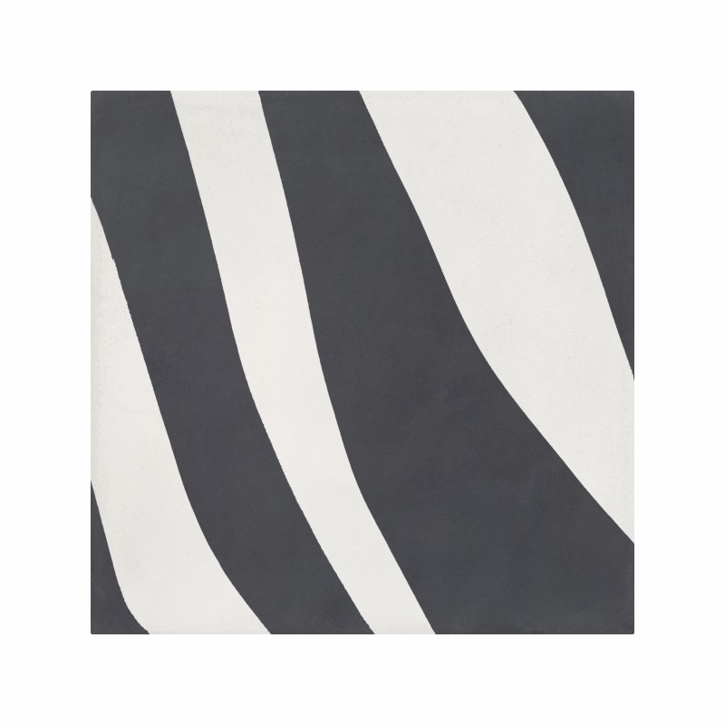 Bati Orient Cement Tile Modern Zebra Antracite Off White