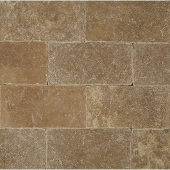 Bedrosians Pavers Travertine Tile Cobblestone Brown 16" x 24"
