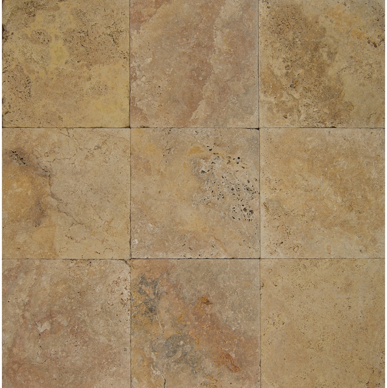 Bedrosians Pavers Travertine Tile Golden Sunset 16" x 16"