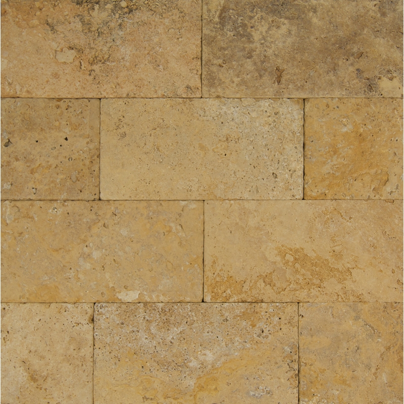 Bedrosians Pavers Travertine Tile Golden Sunset 16" x 24"