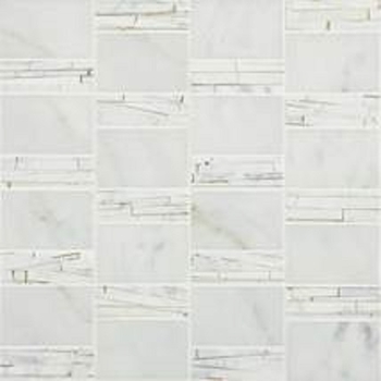 Daltile Stone Mosaic Carrara White Abstract