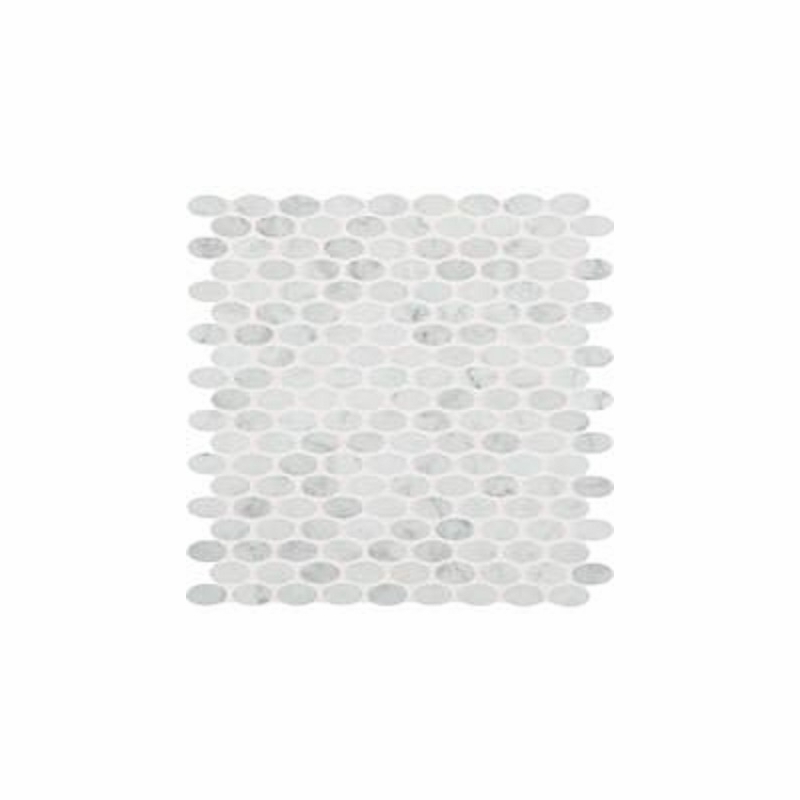 Daltile Stone Mosaic Carrara White Oval