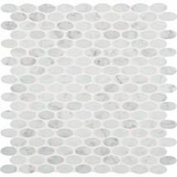 Daltile Stone Mosaic Carrara White Oval