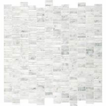 Daltile Stone Mosaic Carrara White Silver Random