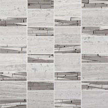 Daltile Stone Mosaic Chenille White Abstract