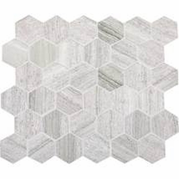 Daltile Stone Mosaic Chenille White Hexagon