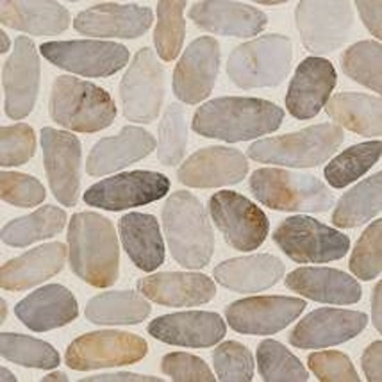 Daltile Stone Mosaic Creamy Sand River Pebble