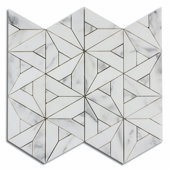 Meridian Calcutta Gold Marble Waterjet Mosaic