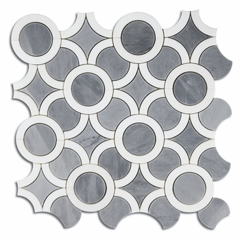 Meridian Thassos Jiangxi Grey Marble Waterjet Mosaic
